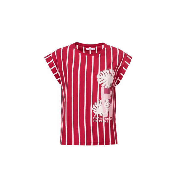 T-shirt Donna a righe con stampa Rossa TIFFOSI- Francavilla Moda