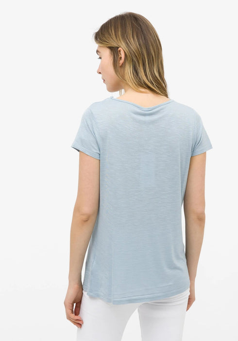T-shirt Donna in cotone con intreccio Blu TIFFOSI- Francavilla Moda