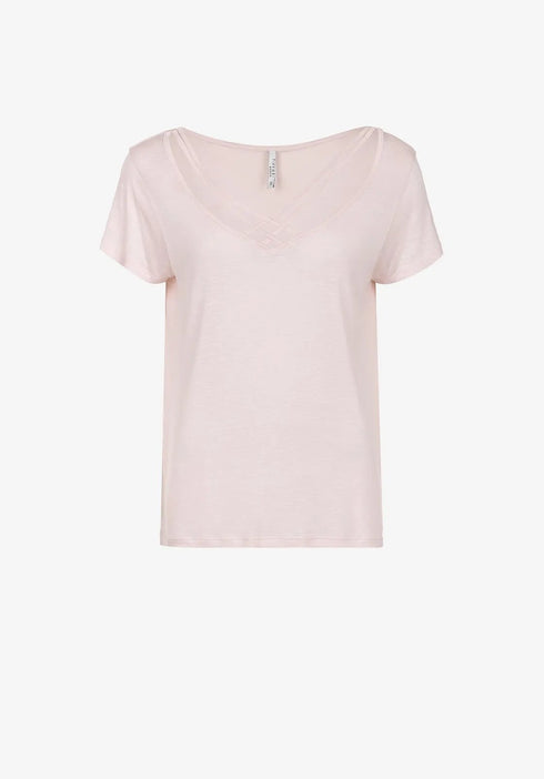 T-shirt Donna in cotone con intreccio Rosa TIFFOSI- Francavilla Moda