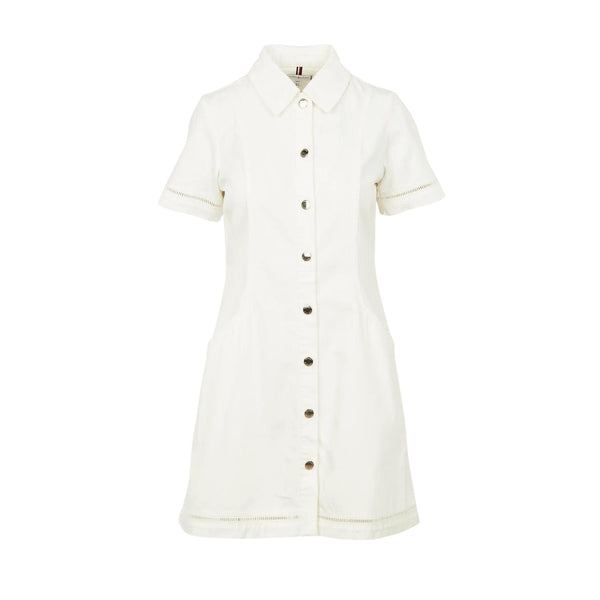 Abito Donna in denim traforato Bianco Tommy Hilfiger- Francavilla Moda