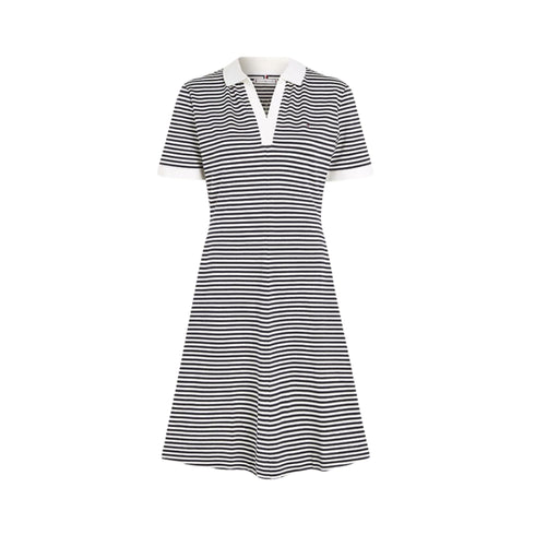 Tommy Hilfiger Abito corto Abito polo Donna a righe orizzontali Blu - Francavilla Moda