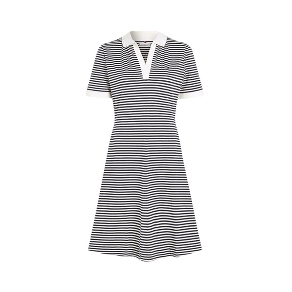 Tommy Hilfiger Abito corto Abito polo Donna a righe orizzontali Blu - Francavilla Moda