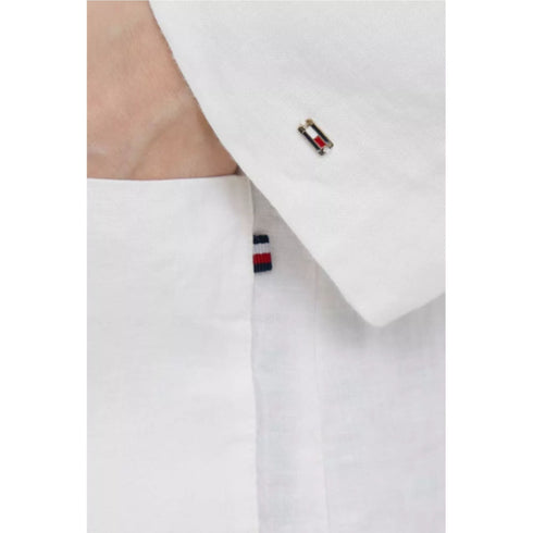 Blazer Donna in lino monopetto Bianco TOMMY HILFIGER- Francavilla Moda