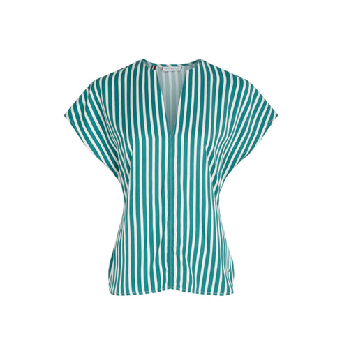 TOMMY HILFIGER Blusa Blusa Donna avvitata a righe Verde P24-TOMMY HILFIGERWW0WW41845-0CD-36 - Francavilla Moda