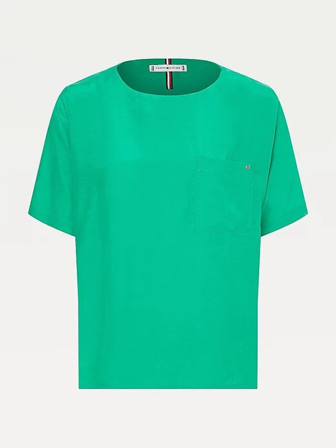 Blusa Donna casual taglio oversize Verde TOMMY HILFIGER- Francavilla Moda