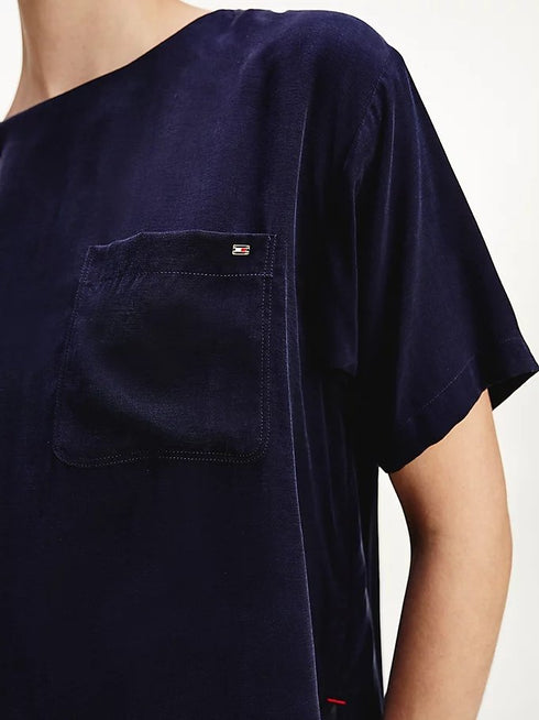 Blusa Donna casual taglio oversize Blu TOMMY HILFIGER- Francavilla Moda