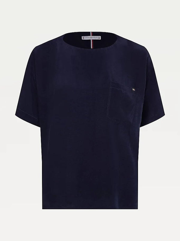 Blusa Donna casual taglio oversize Blu TOMMY HILFIGER- Francavilla Moda