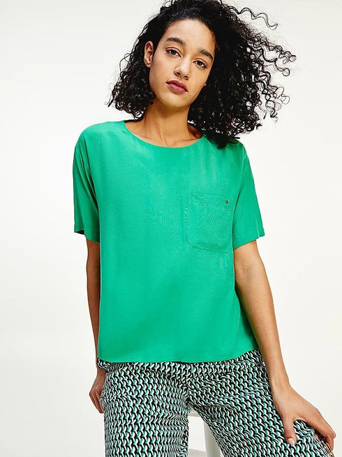 Blusa Donna casual taglio oversize Verde TOMMY HILFIGER- Francavilla Moda