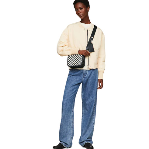 Tommy Hilfiger Borsa a spalla Borsa Donna a tracolla con righe a zigzag Nero burro - Francavilla Moda