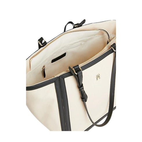 Tommy Hilfiger Borsa Borsa Donna con logo impresso Burro nero - Francavilla Moda