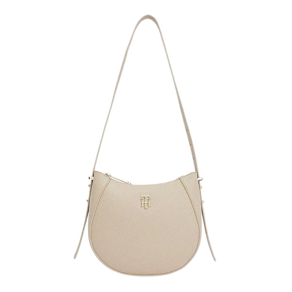 Borsa Donna Hobo con logo brand Beige TOMMY HILFIGER- Francavilla Moda