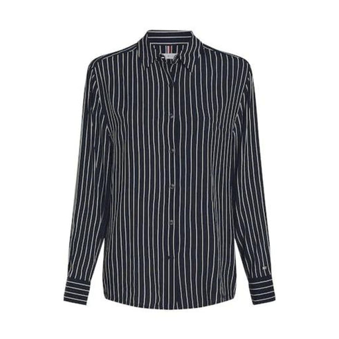 Tommy Hilfiger Camicia ml Camicia Donna con motivo a righe Blu bianco - Francavilla Moda