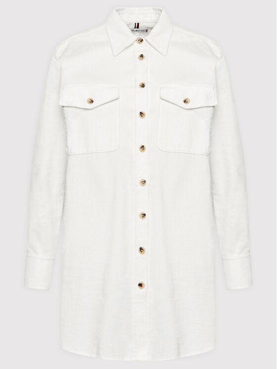 Camicia Donna Corduroy Over Panna TOMMY HILFIGER- Francavilla Moda
