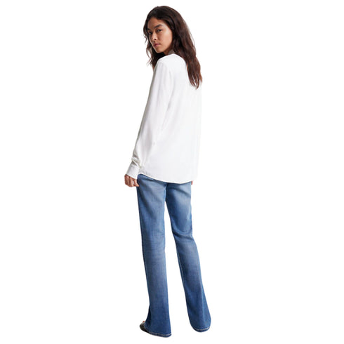 Camicia Donna in twill di viscosa Bianco Tommy Hilfiger- Francavilla Moda
