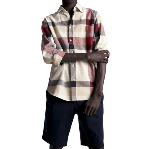 Camicia Uomo a quadri con taschino Bianco rosso blu Tommy Hilfiger- Francavilla Moda