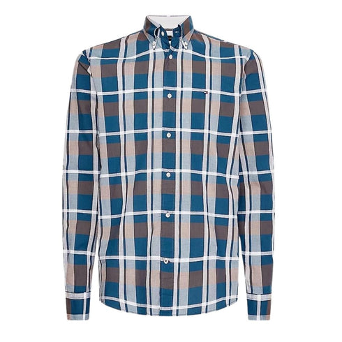 Camicia Uomo a quadri scozzesi Ottanio khaki TOMMY HILFIGER- Francavilla Moda