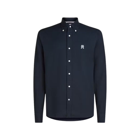 Tommy Hilfiger Camicia ml Camicia Uomo con logo sul petto Blu - Francavilla Moda