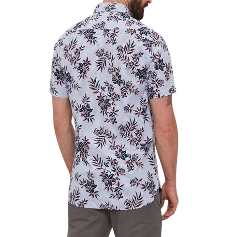 Camicia Uomo floreale a righe Bianco rosso blu TOMMY HILFIGER- Francavilla Moda