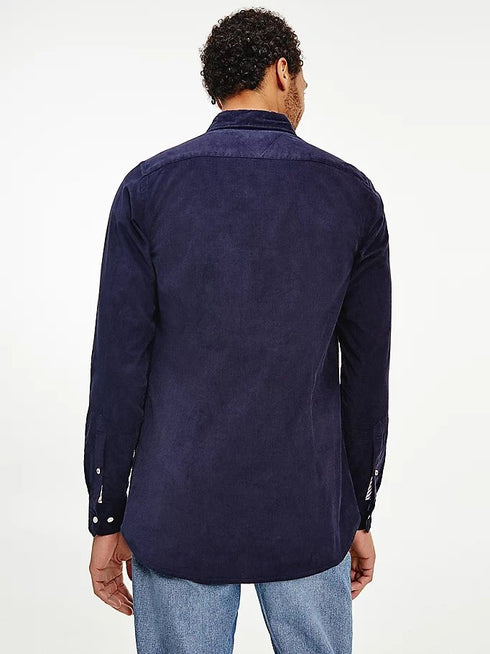 Camicia Uomo Slim Flex Corduroy Marrone TOMMY HILFIGER- Francavilla Moda