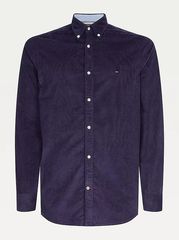 Camicia Uomo Slim Flex Corduroy Blu TOMMY HILFIGER- Francavilla Moda