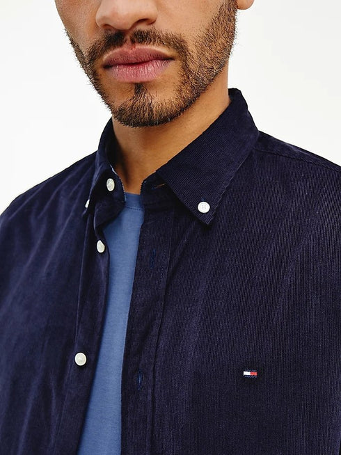 Camicia Uomo Slim Flex Corduroy Marrone TOMMY HILFIGER- Francavilla Moda