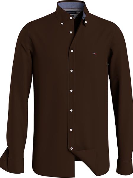 Camicia Uomo Slim Flex Corduroy Marrone TOMMY HILFIGER- Francavilla Moda