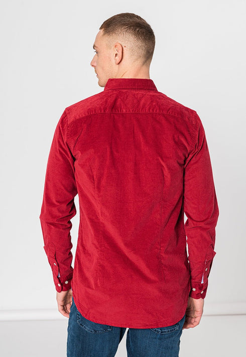 Camicia Uomo Slim Flex Corduroy Rossa TOMMY HILFIGER- Francavilla Moda