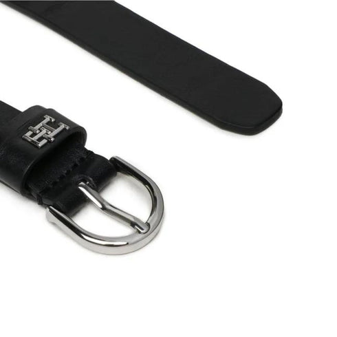 Cintura Donna con logo in metallo Nero Tommy Hilfiger- Francavilla Moda