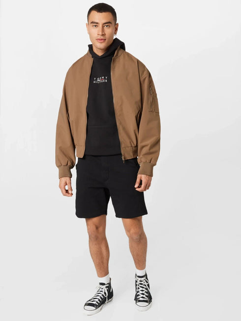 Felpa Uomo co cappuccio e logo frontale Nero TOMMY HILFIGER- Francavilla Moda