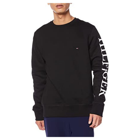 Felpa Uomo con logo on sleeve Nero TOMMY HILFIGER- Francavilla Moda