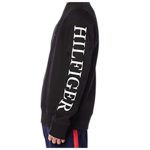 Felpa Uomo con logo on sleeve Nero TOMMY HILFIGER- Francavilla Moda