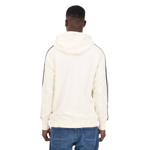 Tommy Hilfiger Felpa con cappuccio Felpa Uomo con righe Global sulle maniche Beige - Francavilla Moda