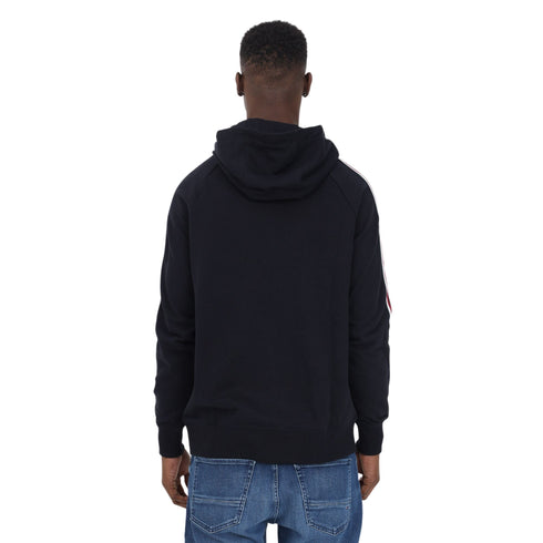 Tommy Hilfiger Felpa con cappuccio Felpa Uomo con righe Global sulle maniche Blu P24-TOMMY HILFIGERMW33662-DW5-M - Francavilla Moda