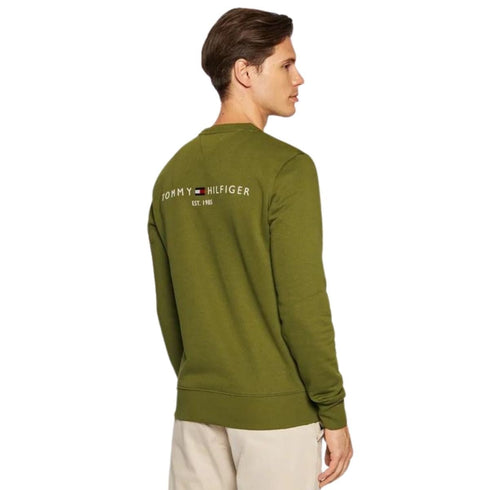 Felpa Uomo MW18714 con scritta sul retro Verde TOMMY HILFIGER- Francavilla Moda