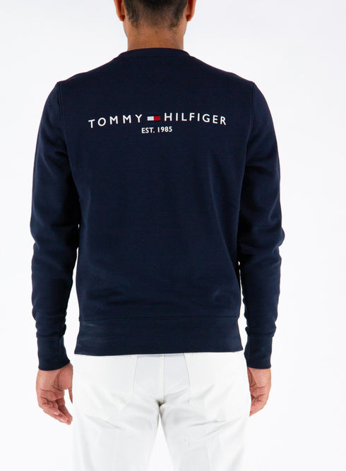 Felpa Uomo MW18714 con scritta sul retro Blu TOMMY HILFIGER- Francavilla Moda