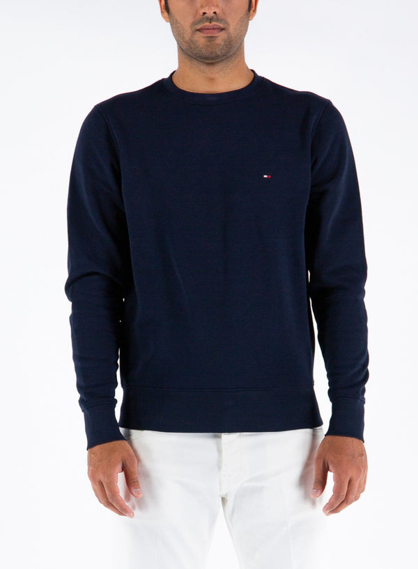 Felpa Uomo MW18714 con scritta sul retro Blu TOMMY HILFIGER- Francavilla Moda