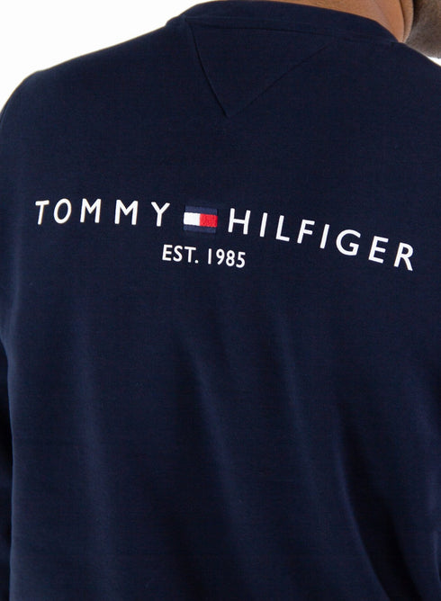 Felpa Uomo MW18714 con scritta sul retro Blu TOMMY HILFIGER- Francavilla Moda