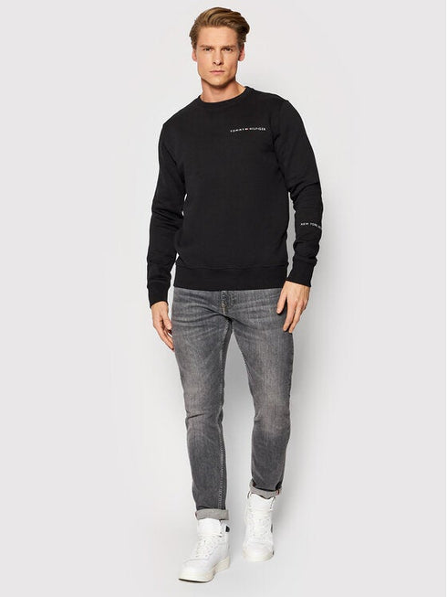 Felpa Uomo senza cappuccio in cotone regular fit Nero TOMMY HILFIGER- Francavilla Moda