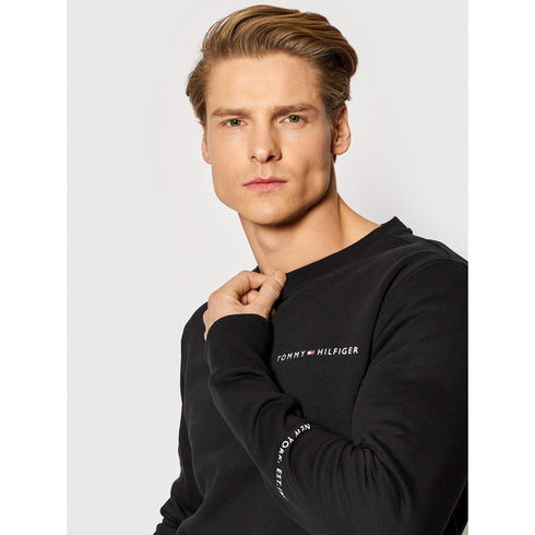 Felpa Uomo senza cappuccio in cotone regular fit Nero TOMMY HILFIGER- Francavilla Moda
