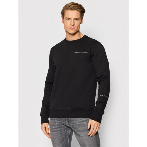 Felpa Uomo senza cappuccio in cotone regular fit Nero TOMMY HILFIGER- Francavilla Moda