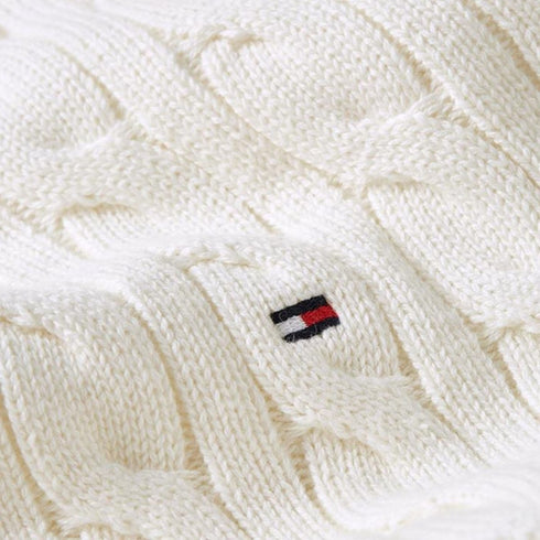 Gilet Donna Girocollo trama a trecce Panna TOMMY HILFIGER- Francavilla Moda