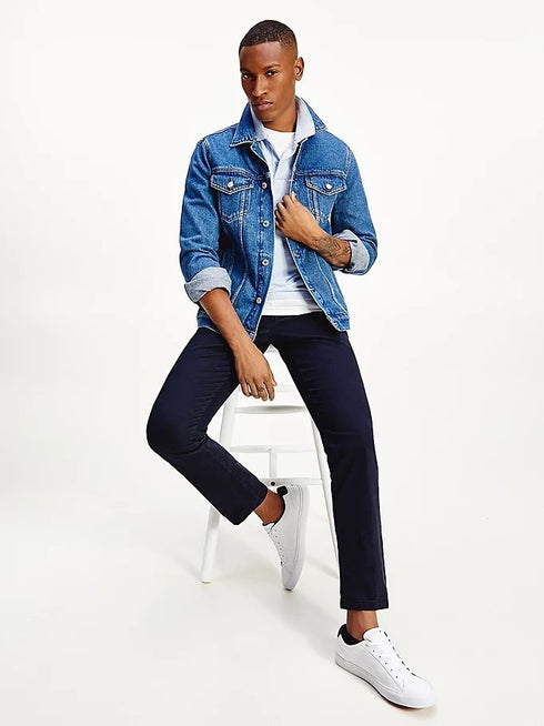 Giubbino Uomo MW18350 trucker in denim di cotone Denim medio TOMMY HILFIGER- Francavilla Moda