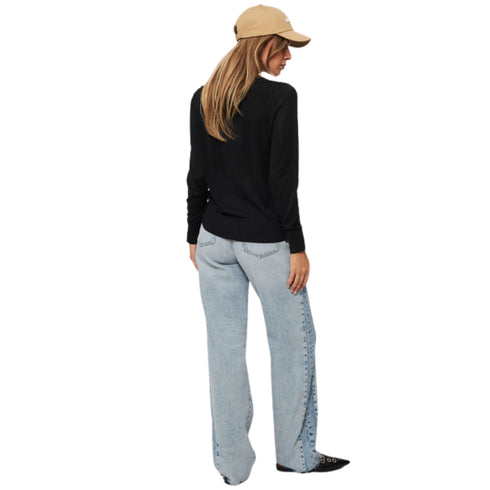 Tommy Hilfiger Maglia Maglia Donna con scollatura a V Nero - Francavilla Moda