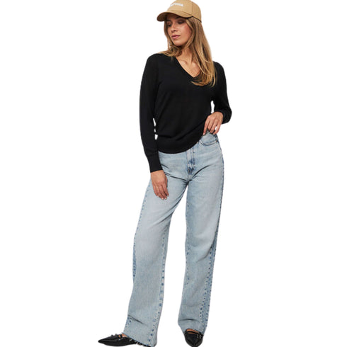 Tommy Hilfiger Maglia Maglia Donna con scollatura a V Nero - Francavilla Moda