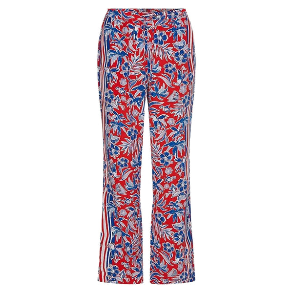 Pantalone Donna a righe con fantasia floreale Rosso TOMMY HILFIGER- Francavilla Moda