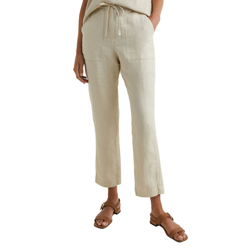Pantalone Donna boyfriend in lino Beige Tommy Hilfiger- Francavilla Moda