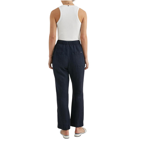 Pantalone Donna boyfriend in lino Blu Tommy Hilfiger- Francavilla Moda