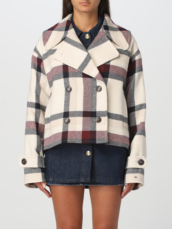 Picot Donna corto a quadri Bianco blu rosso Tommy Hilfiger- Francavilla Moda