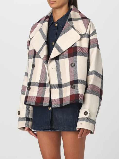 Picot Donna corto a quadri Bianco blu rosso Tommy Hilfiger- Francavilla Moda