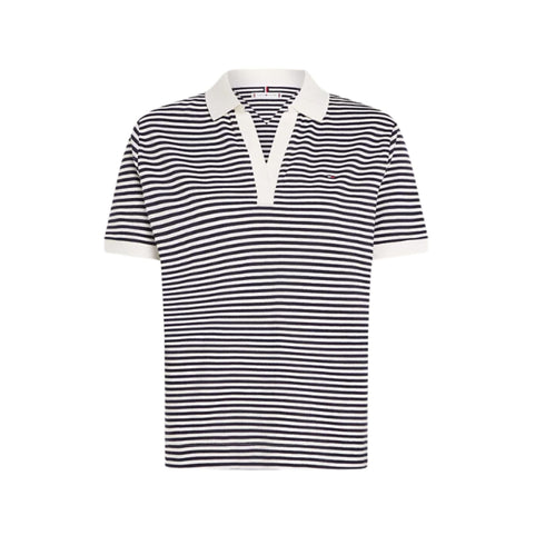 Tommy Hilfiger Polo Polo Donna a righe orizzontali Blu - Francavilla Moda